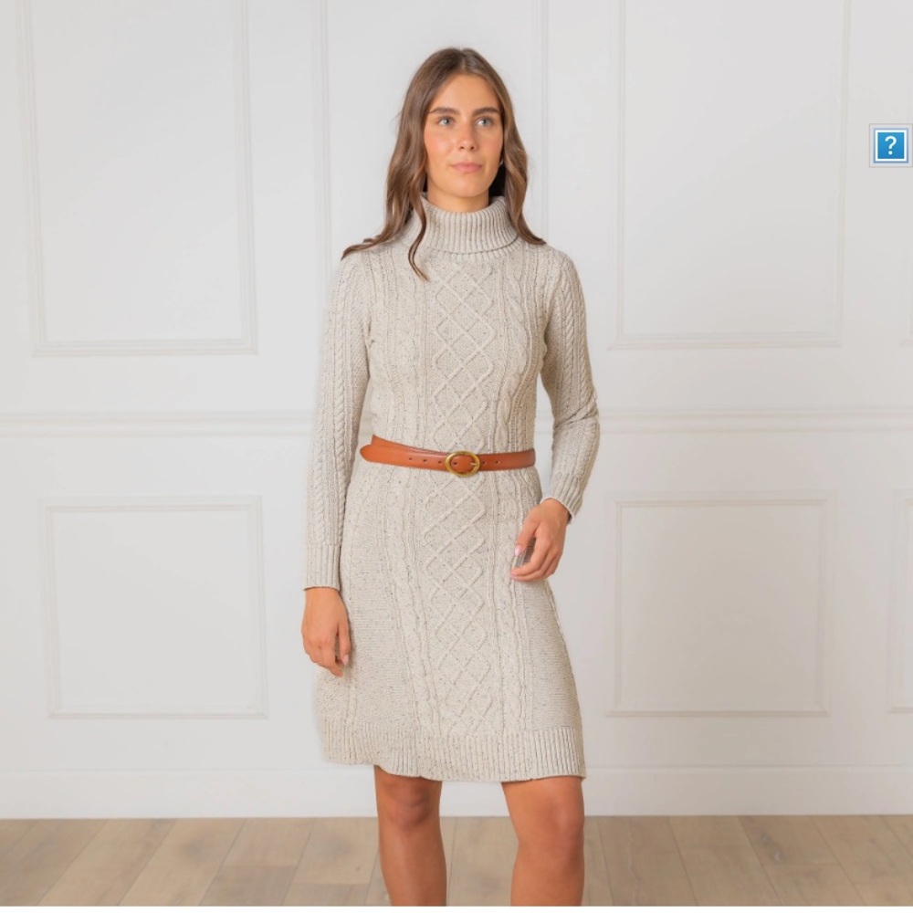 Hope and Henry Organic Cable Sweater Dress